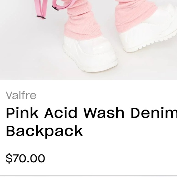 Rare Loungefly x Valfré Collab Pink Acid Wash Denim Angel Backpack - Picture 10 of 10